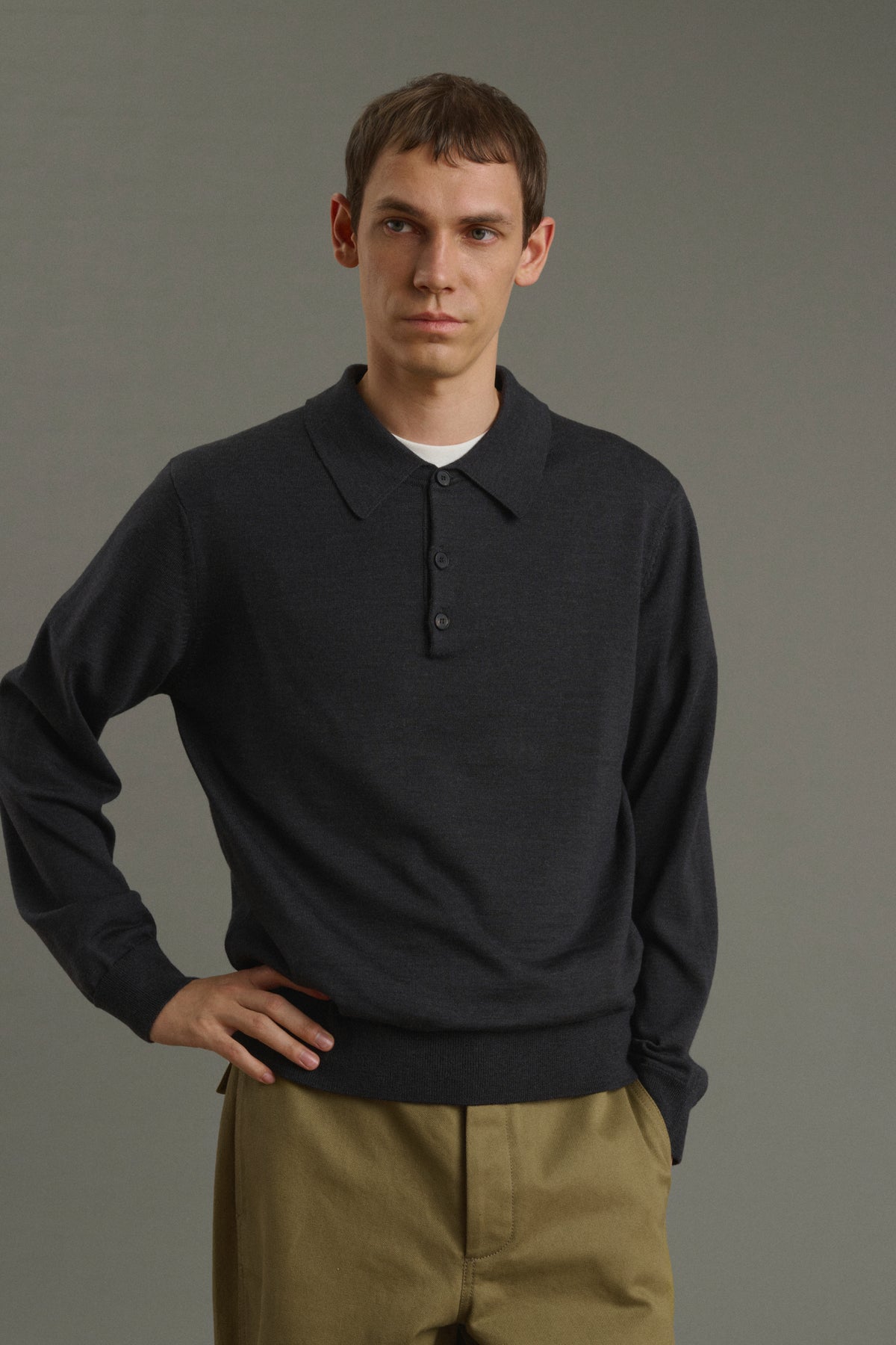 Etienne pullover - Charcoal Grey - Merino Wool - Men vue 3
