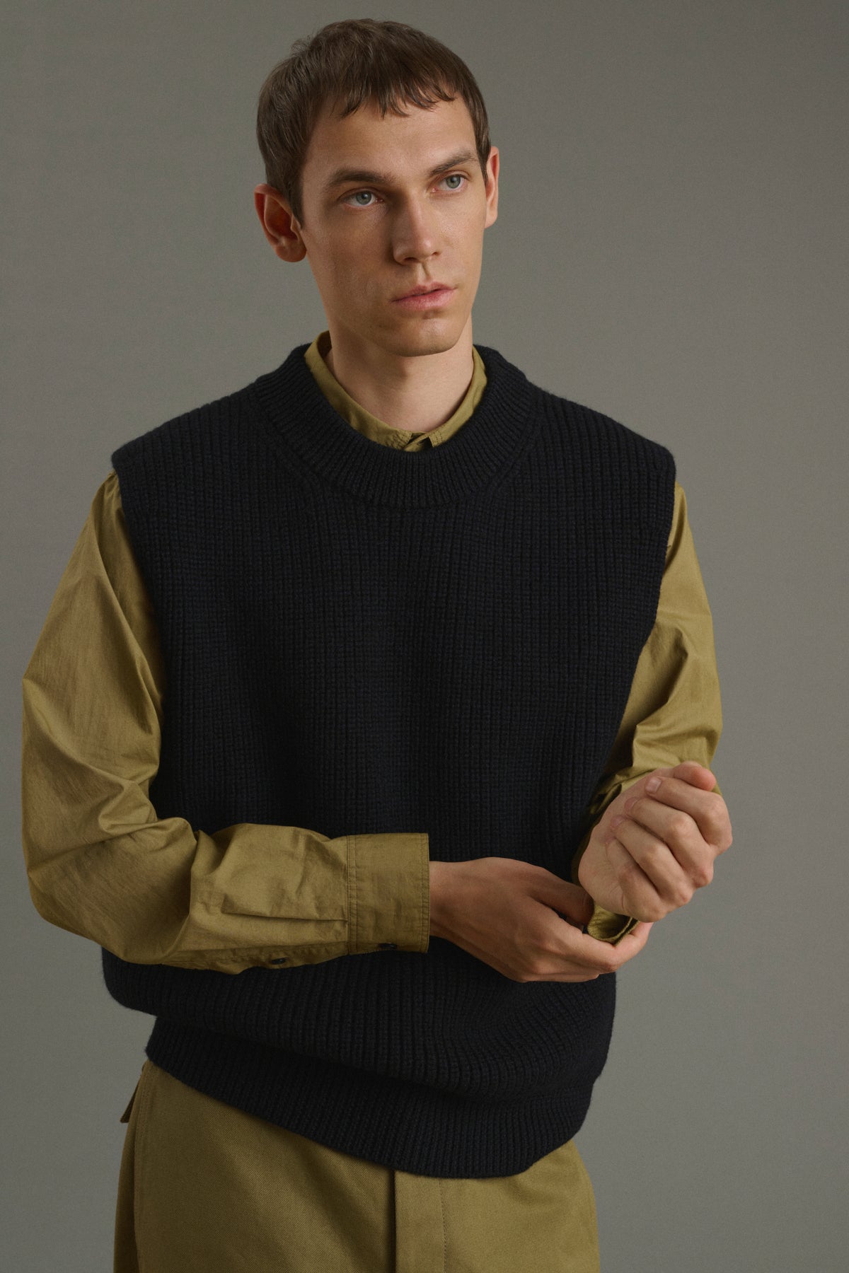Pullover Josh - Navy/Black - Wool - Men vue 3