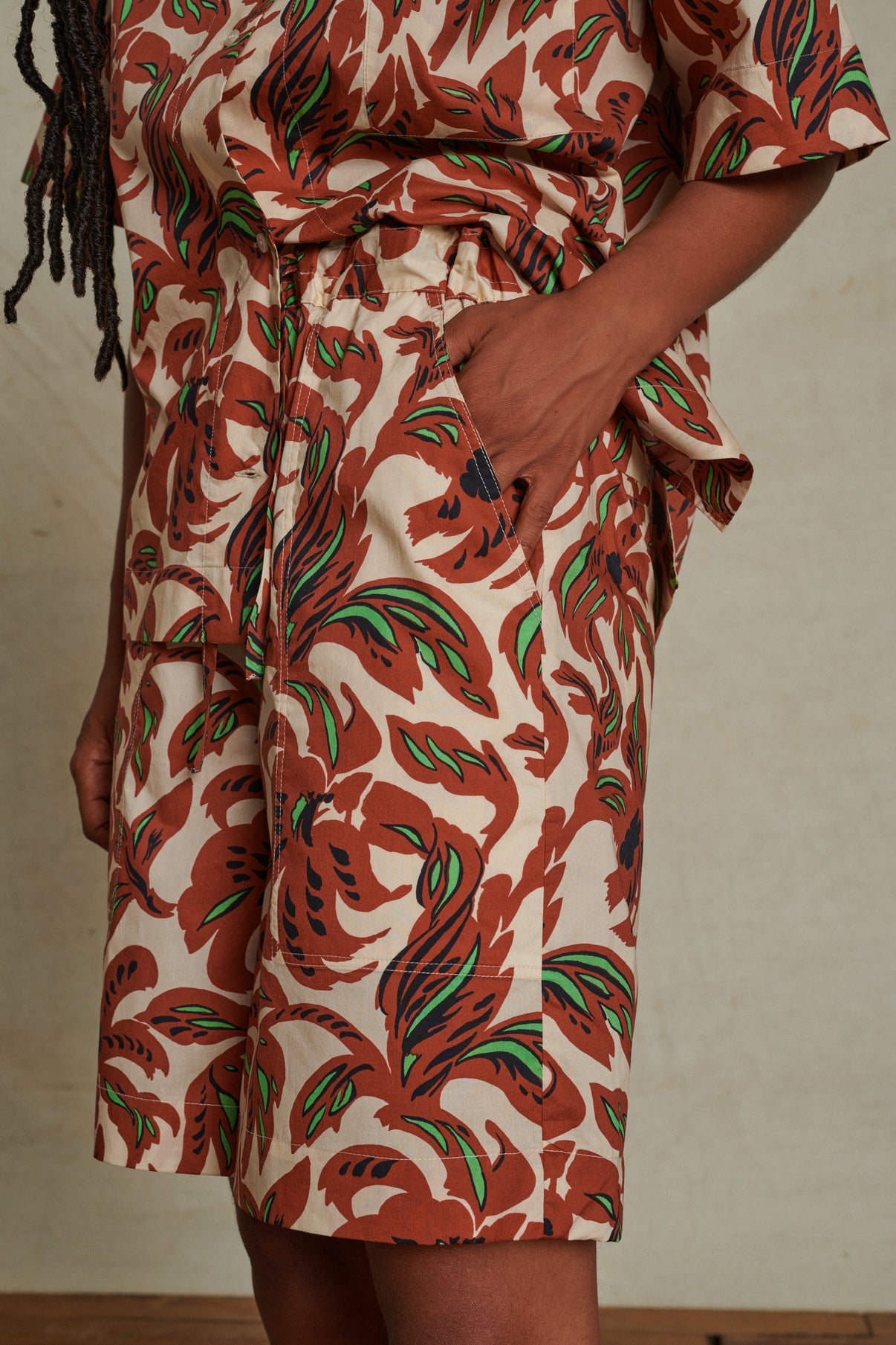 Short Acapulco - Terre Battue/Vert - Coton - Femme vue 2