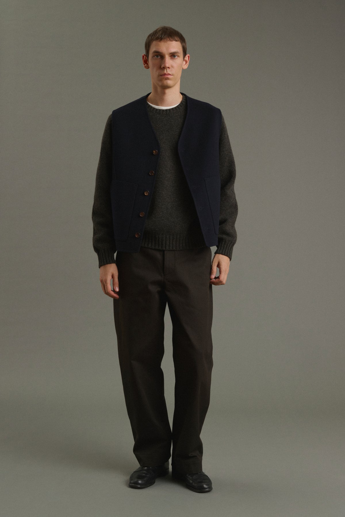 Romain jacket - Deep Navy - Double-Faced Fabric - Men vue 3