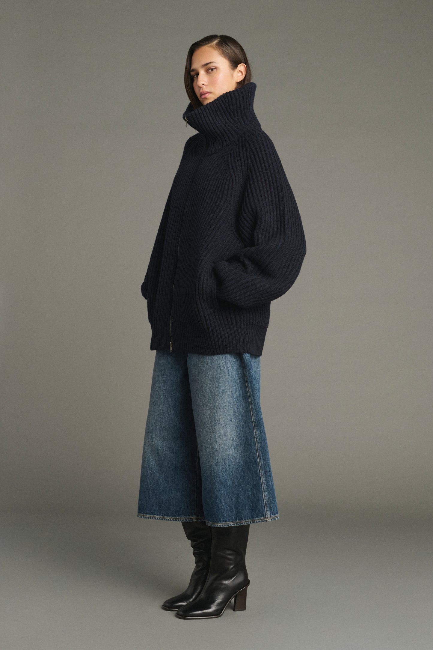 Jasper jacket - Navy - Merino Wool - Women