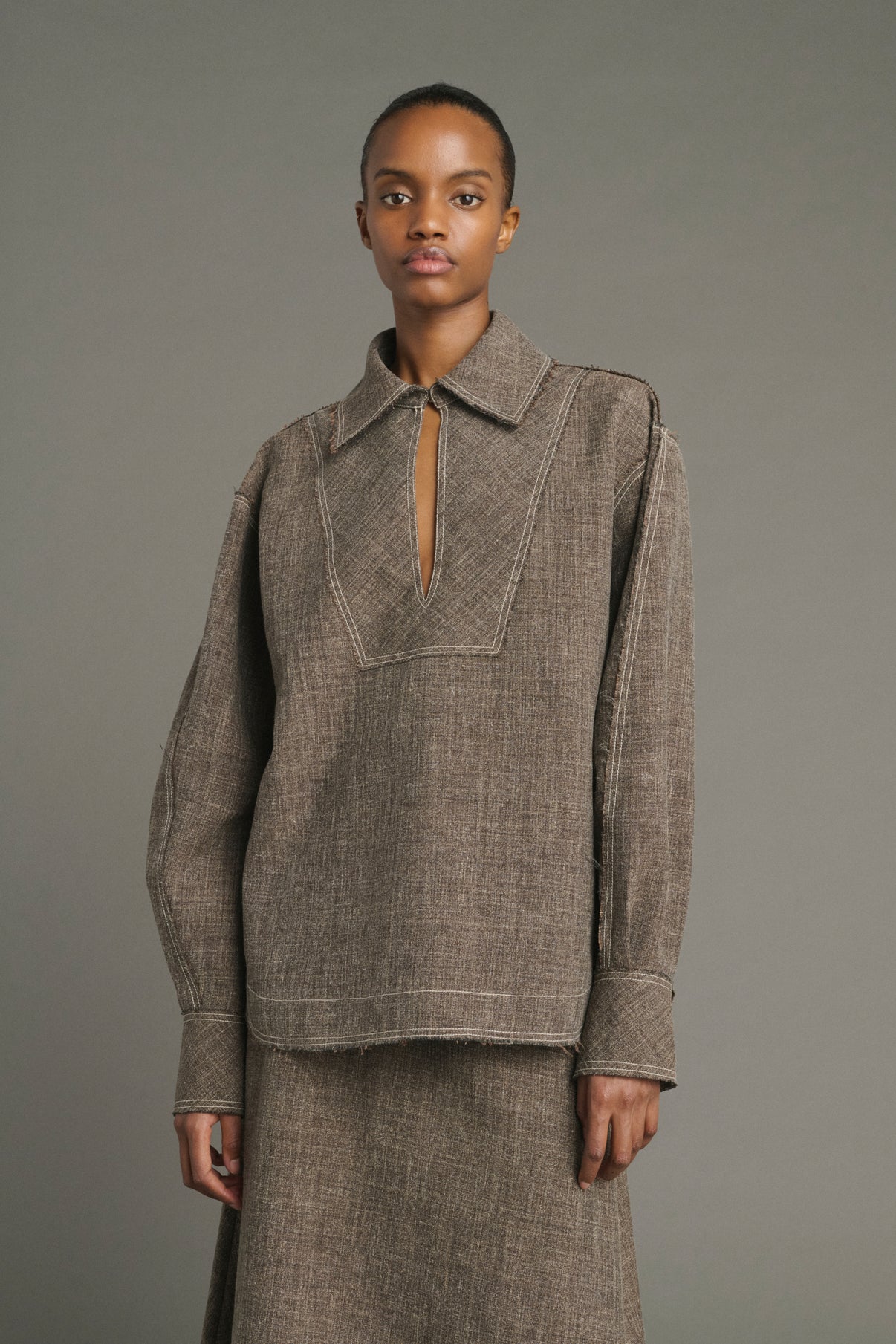 Jana Blouse - Brown Marl - Women vue 1