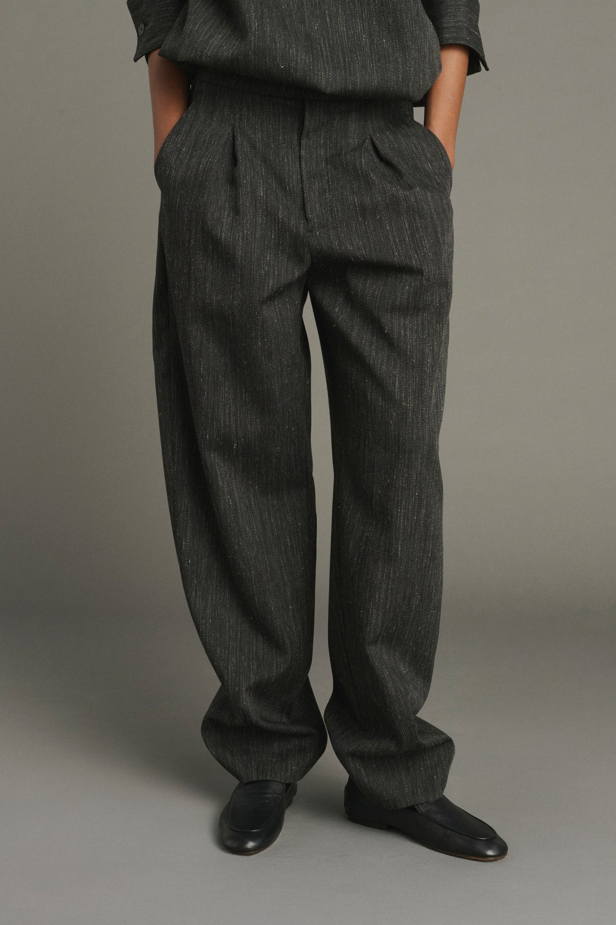 Baptiste Trousers - Anthracite Grey - Wool - Women vue 3