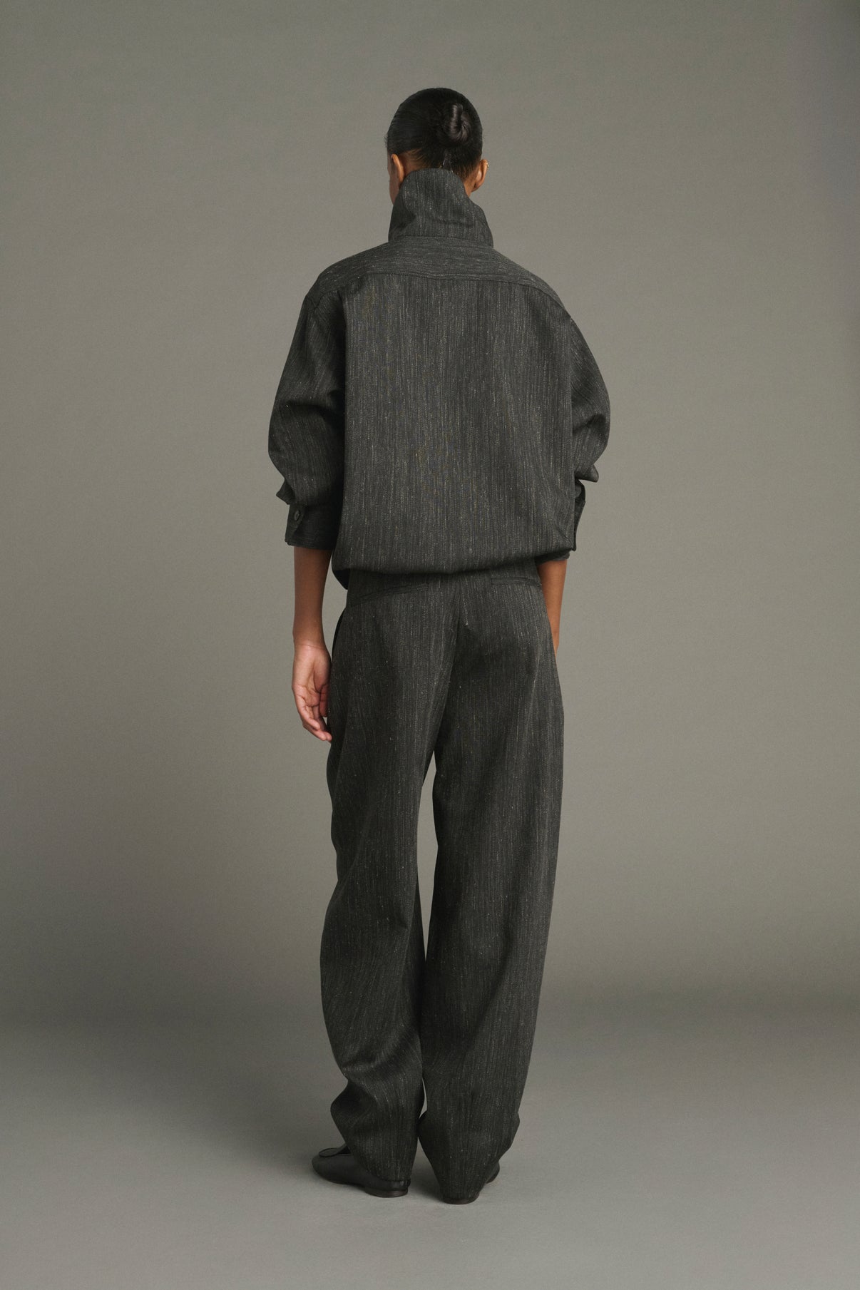Lutece shirt - Anthracite Grey - Wool - Women vue 4