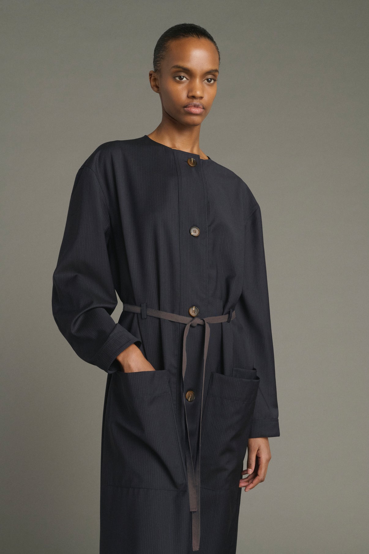 Helie Dress - Blue/Navy - Wool - Women vue 3