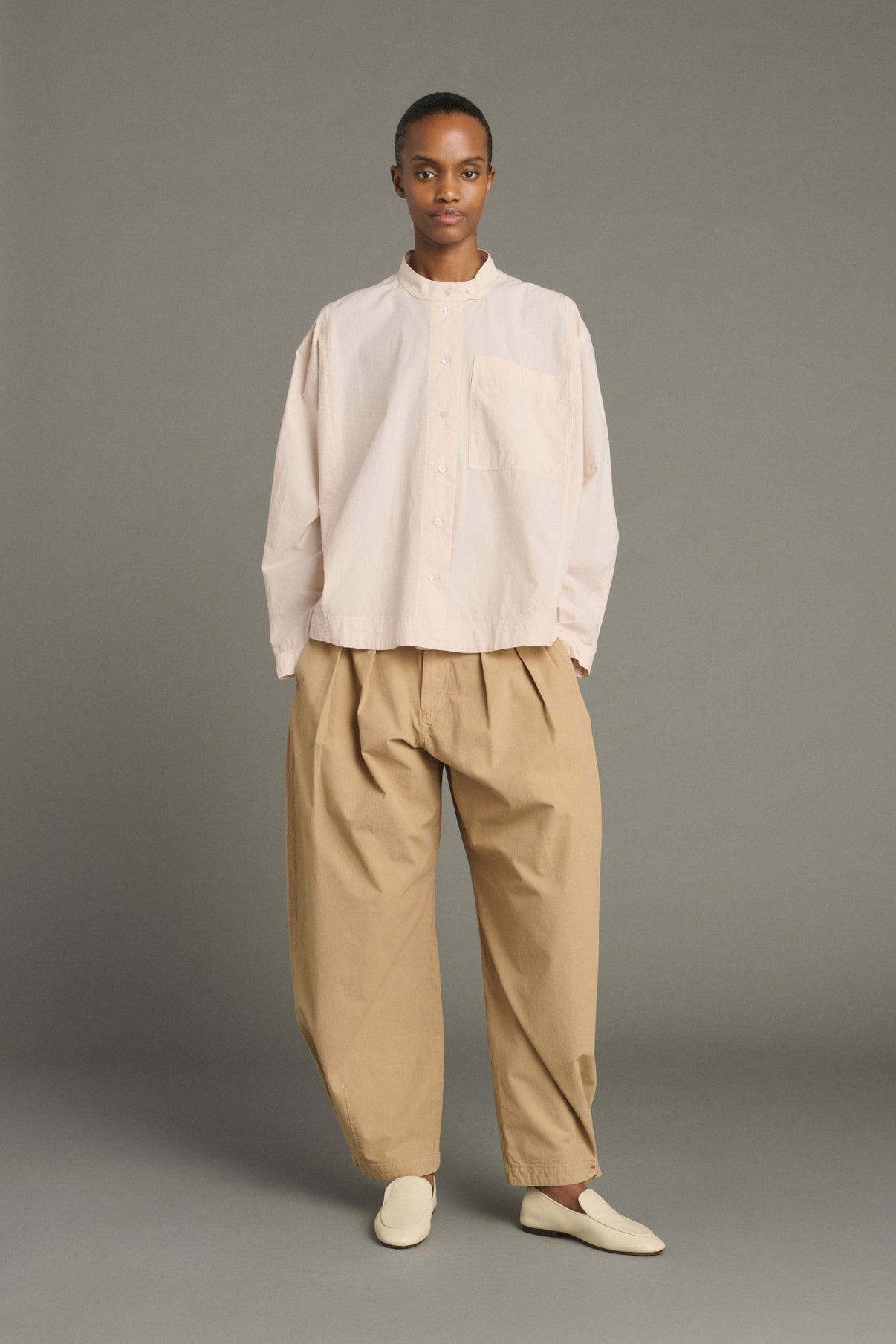 Chypre shirt - Powdery Beige - Cotton - Women vue 2
