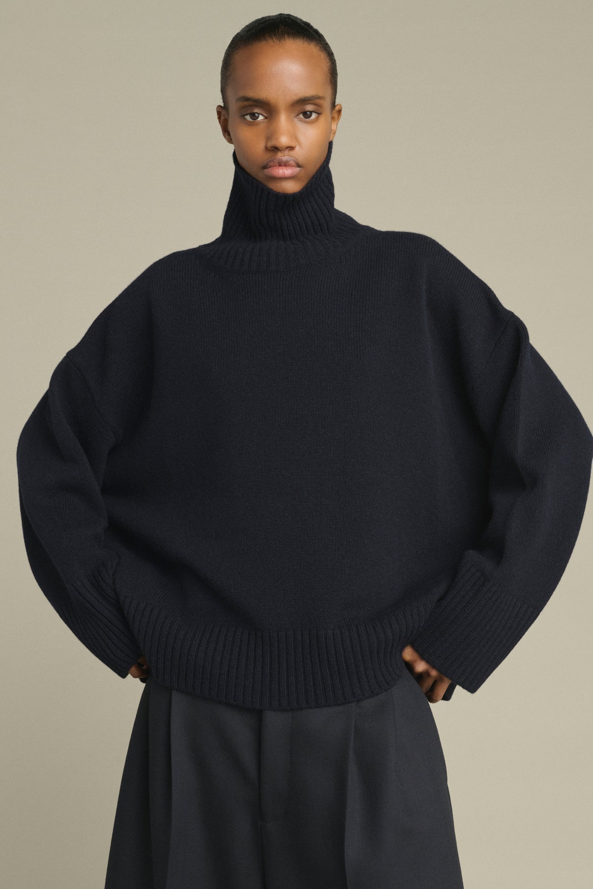William Pullover - Navy - Merino Wool - Women vue 3