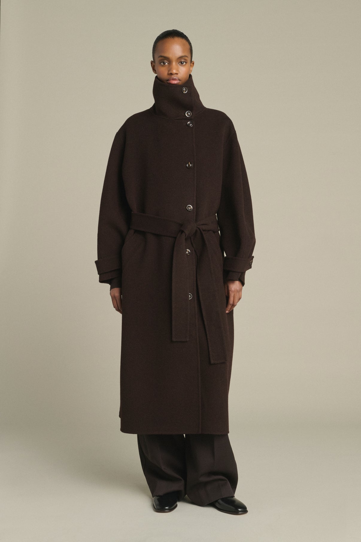 James coat - Dark Brown - Wool - Women vue 1