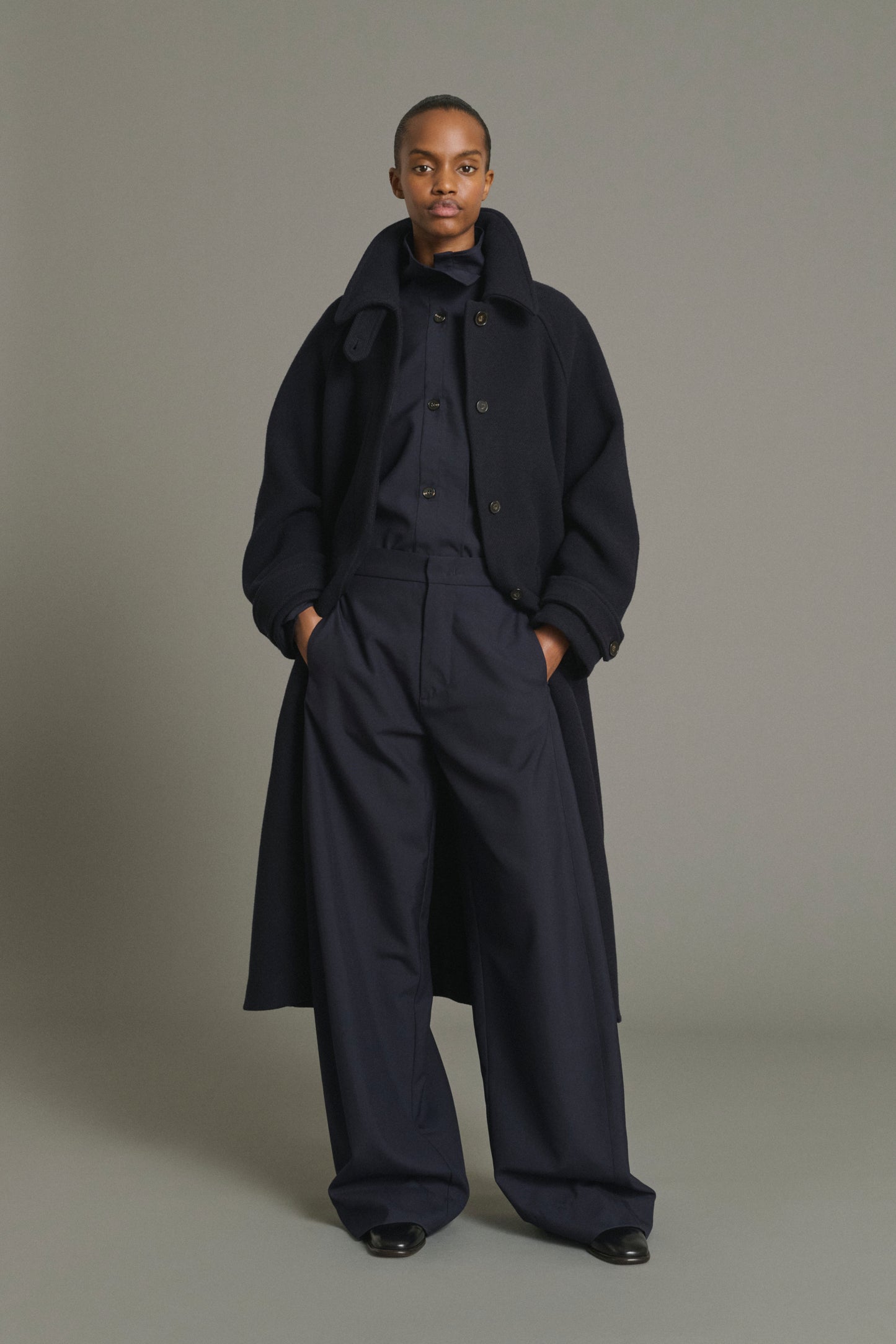 Berlin coat - Navy - Wool - Women