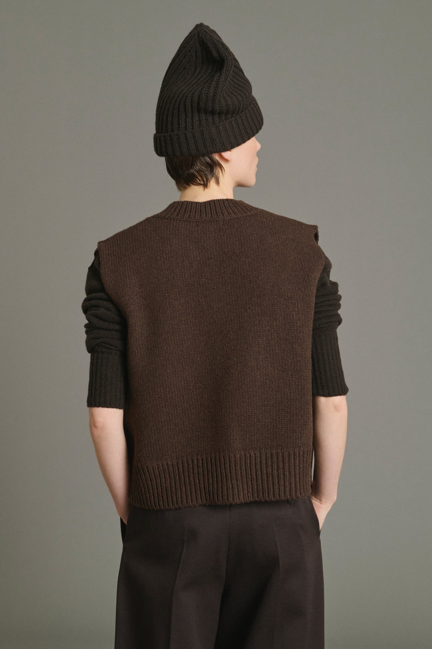 Cardigan Kalyanee - Chocolate - Wool - Women