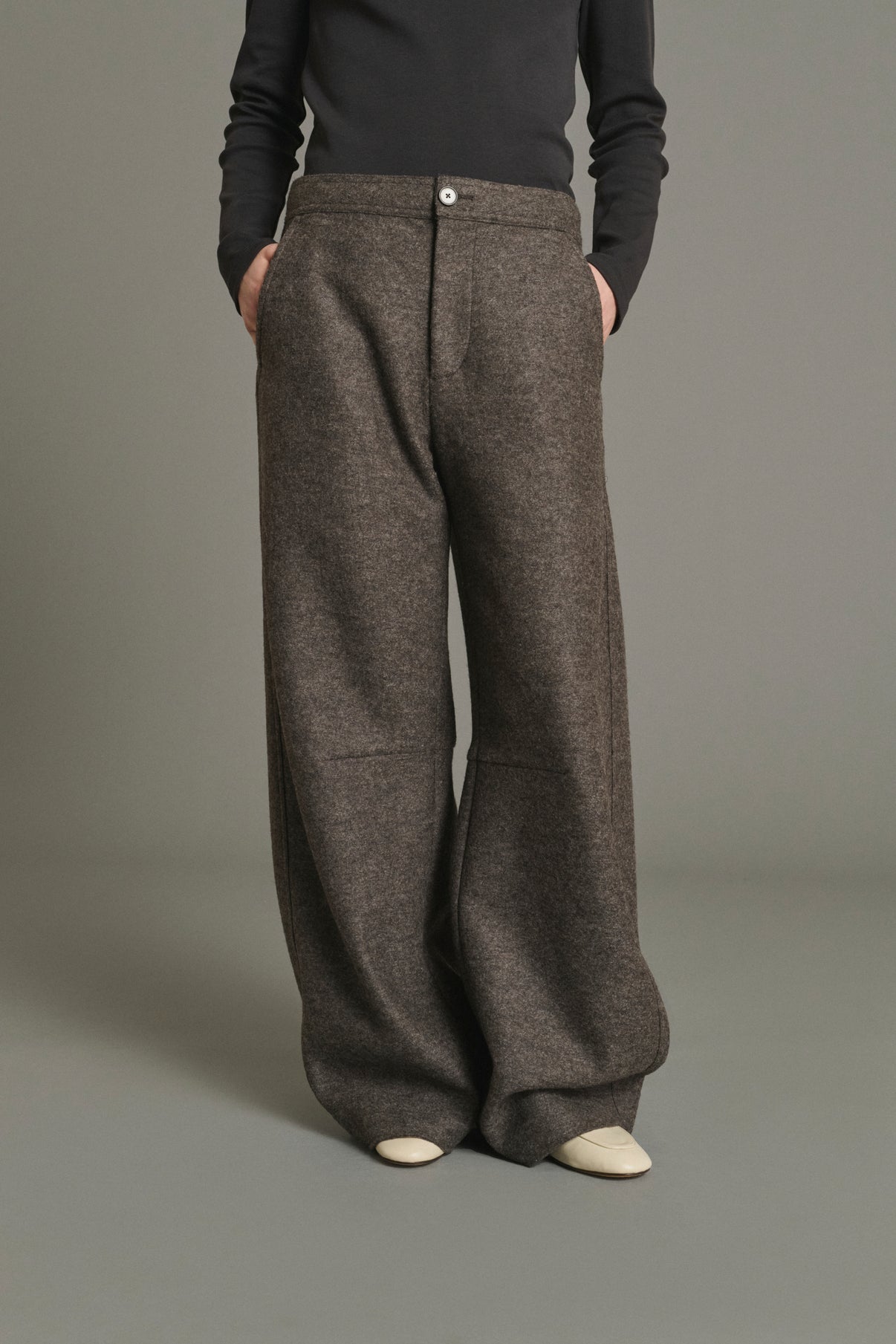 Gibson trousers - Taupe Marl - Wool - Women vue 3