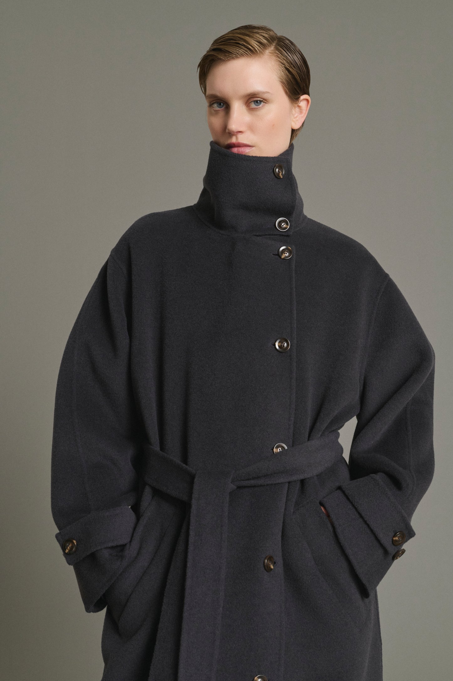 James coat - Charcoal - Wool - Women