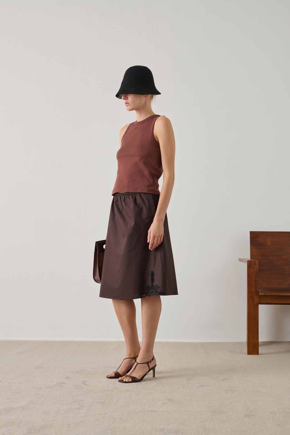 Jupe Houna - Marron Foncé - Coton - Femme vue 5