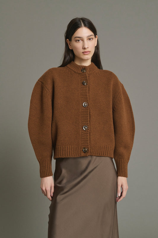 Leonard Cardigan - Caramel - Merino Wool - Women