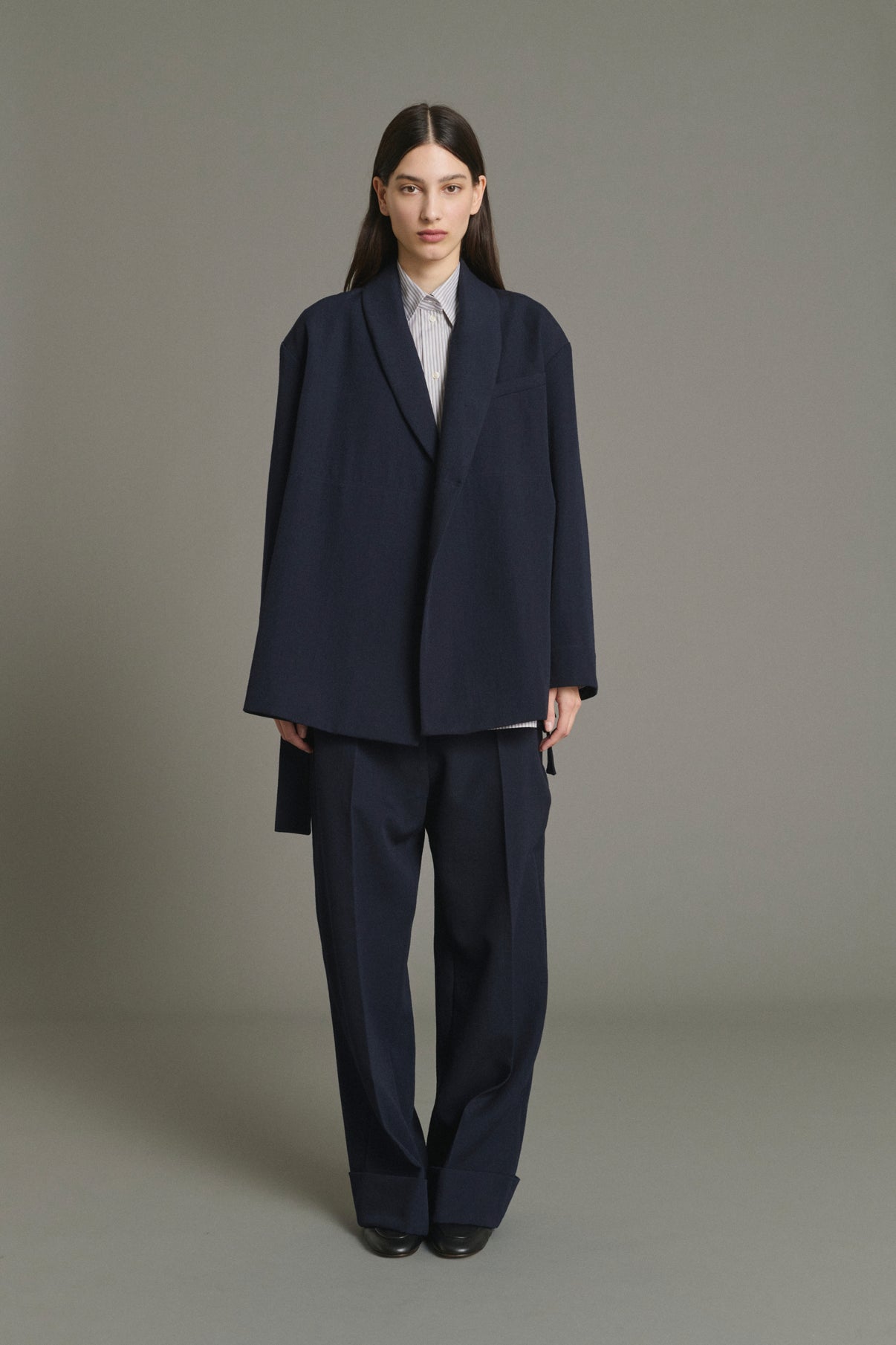 Kobe Trousers - Navy - Wool - Women vue 1