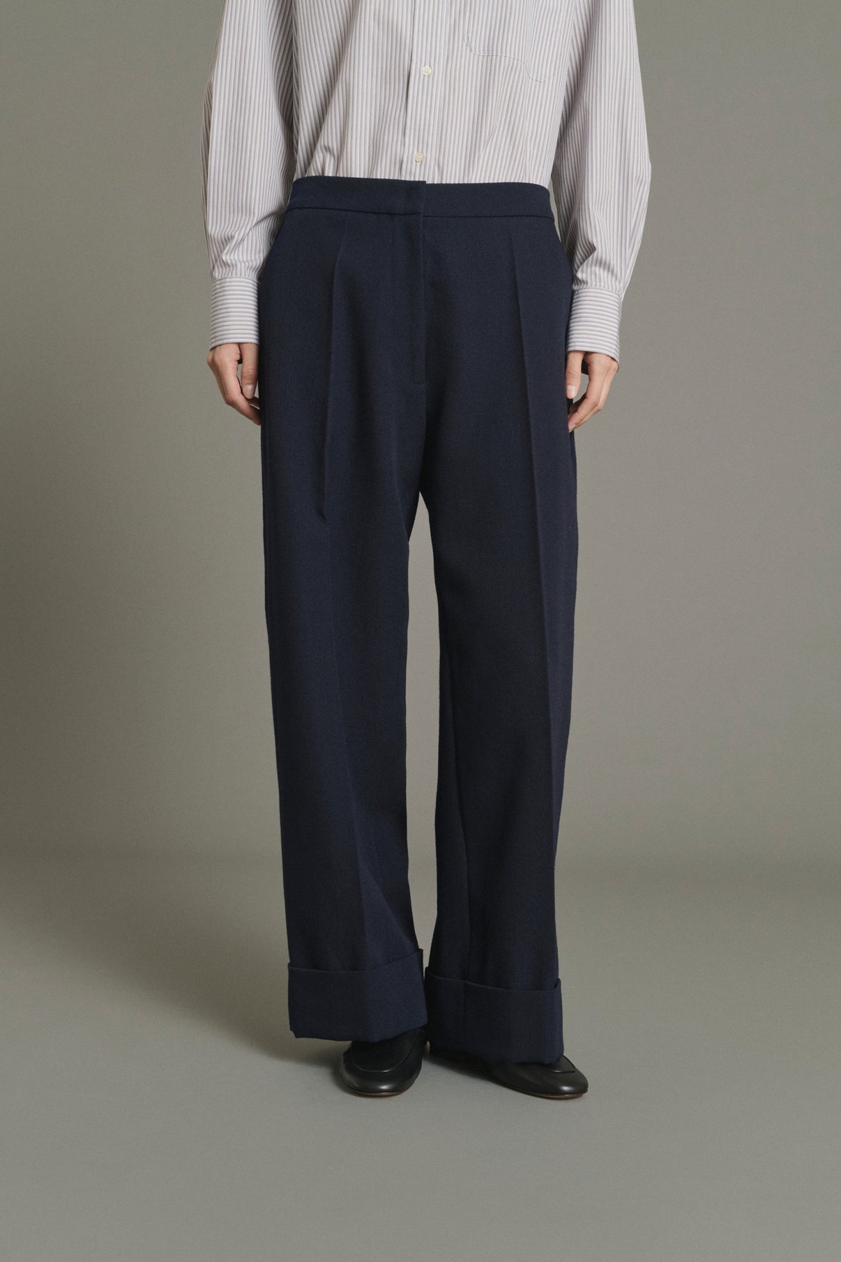 Kobe Trousers - Navy - Wool - Women vue 3