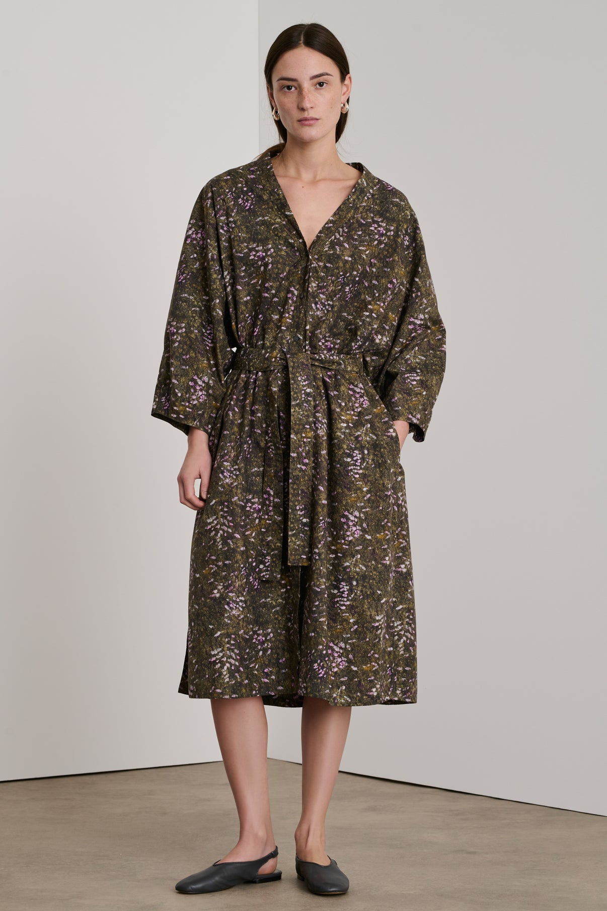 Robe Daily - Kaki/Lilas - Coton - Femme vue 1