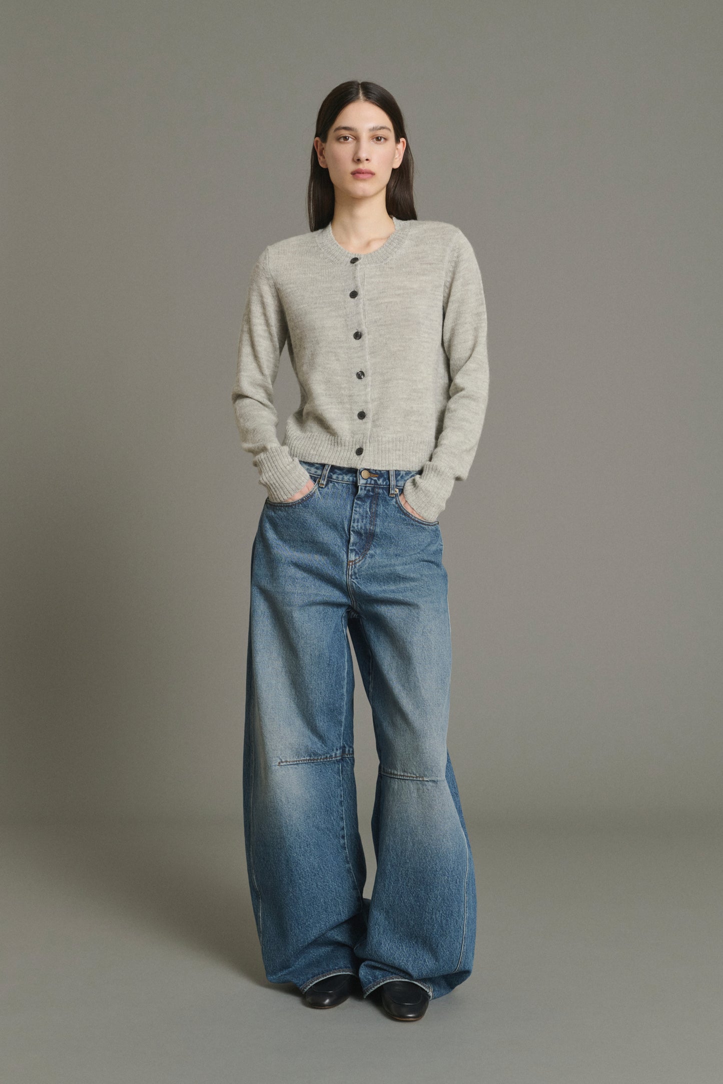 Griffith Cardigan - Light Grey Marl - Wool - Women