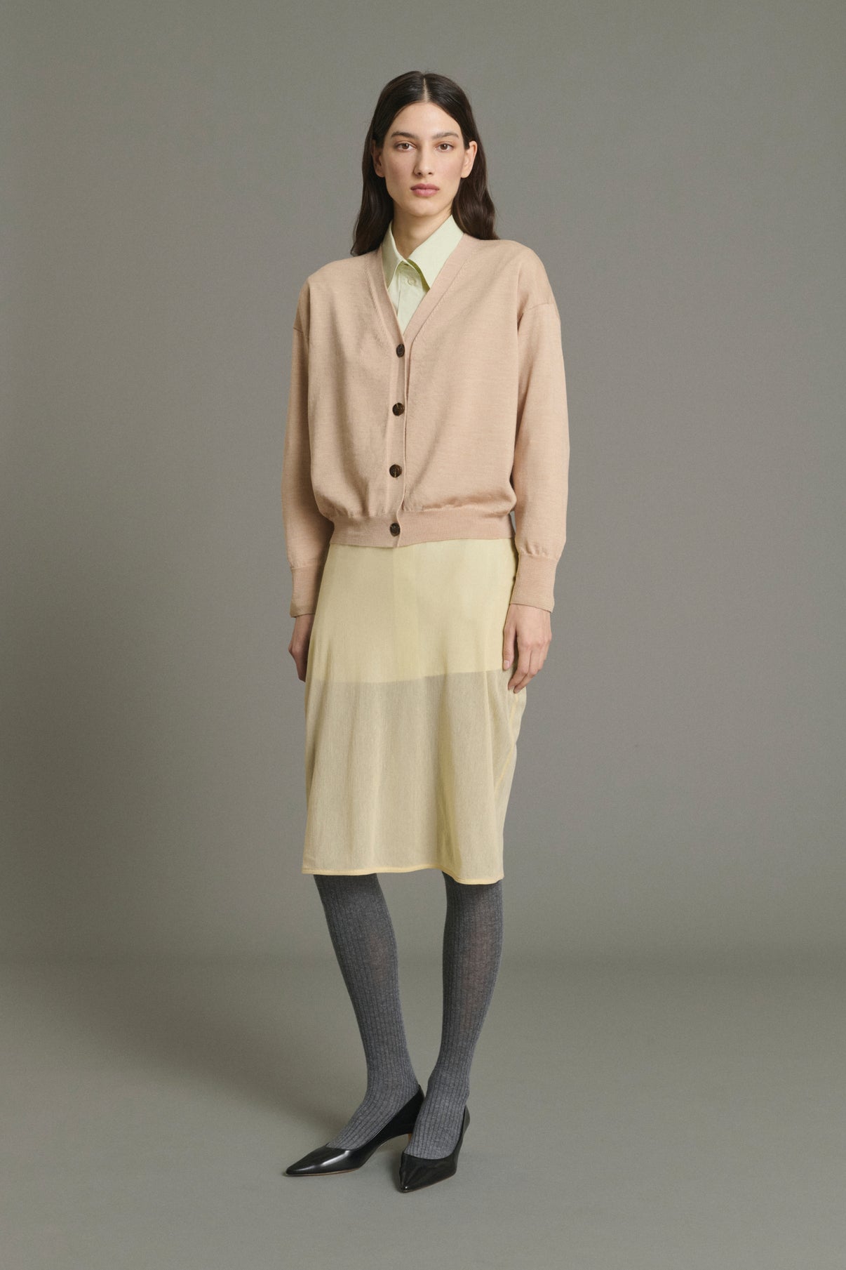 Idem Cardigan - Blush Beige - Merino Wool - Women vue 3