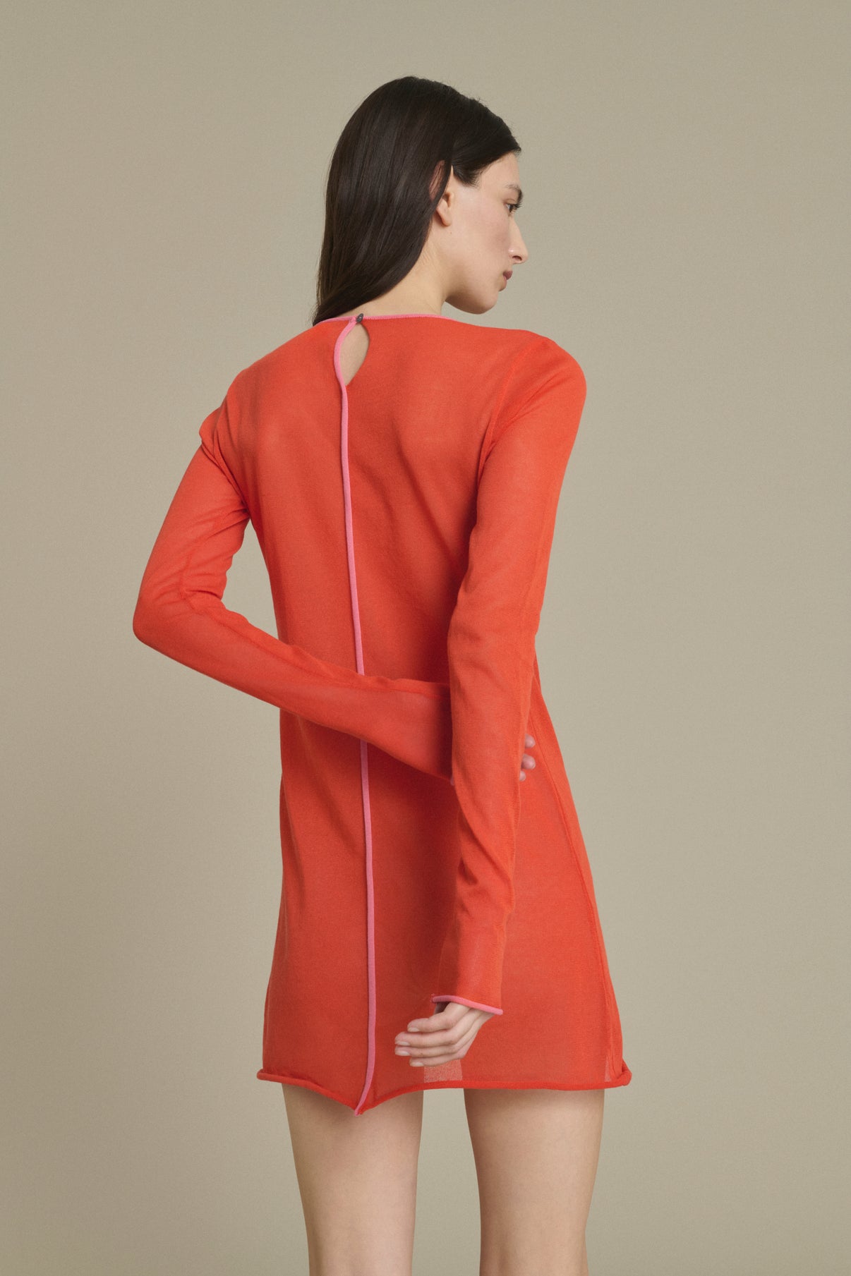 Robe Irene mini rouge orangé en maille Soeur & TL180 - Soeur vue 3