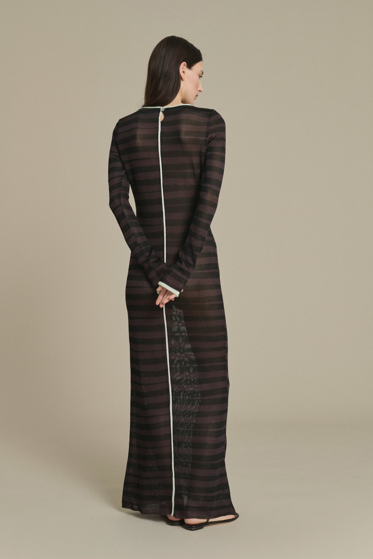 Robe Momo longue rayée chocolat et noir Soeur & TL180 - Soeur