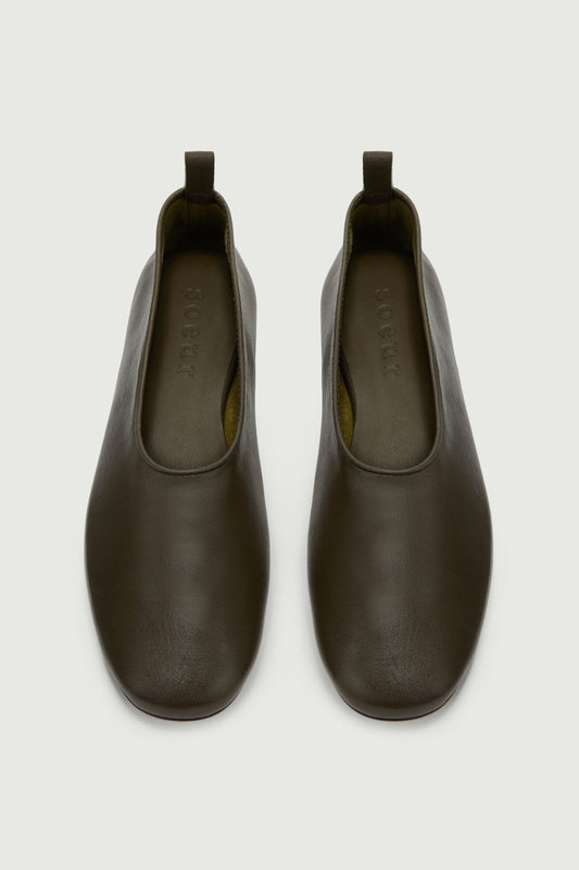 Bala ballet flats - Dark Khaki - Leather - Women