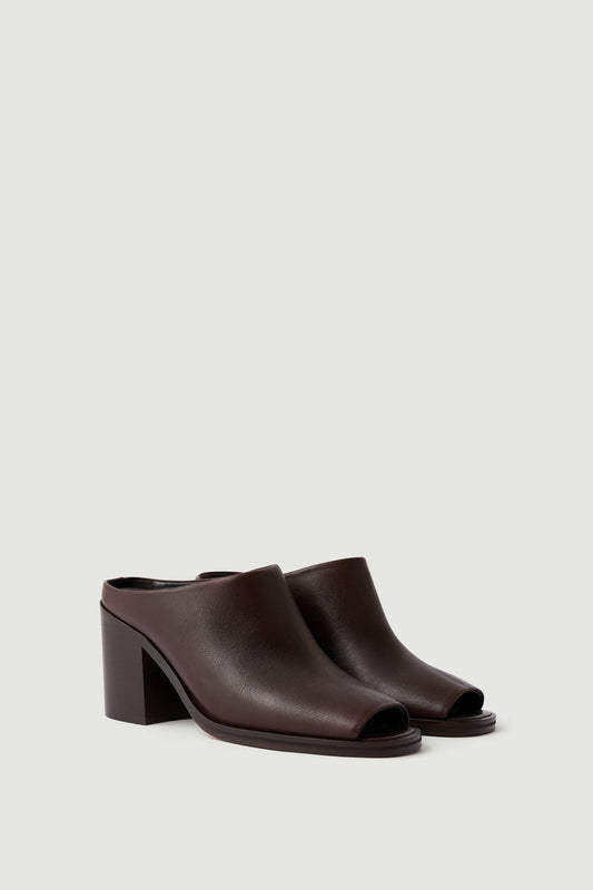 Mules Down - Marron Foncé - Cuir - Femme