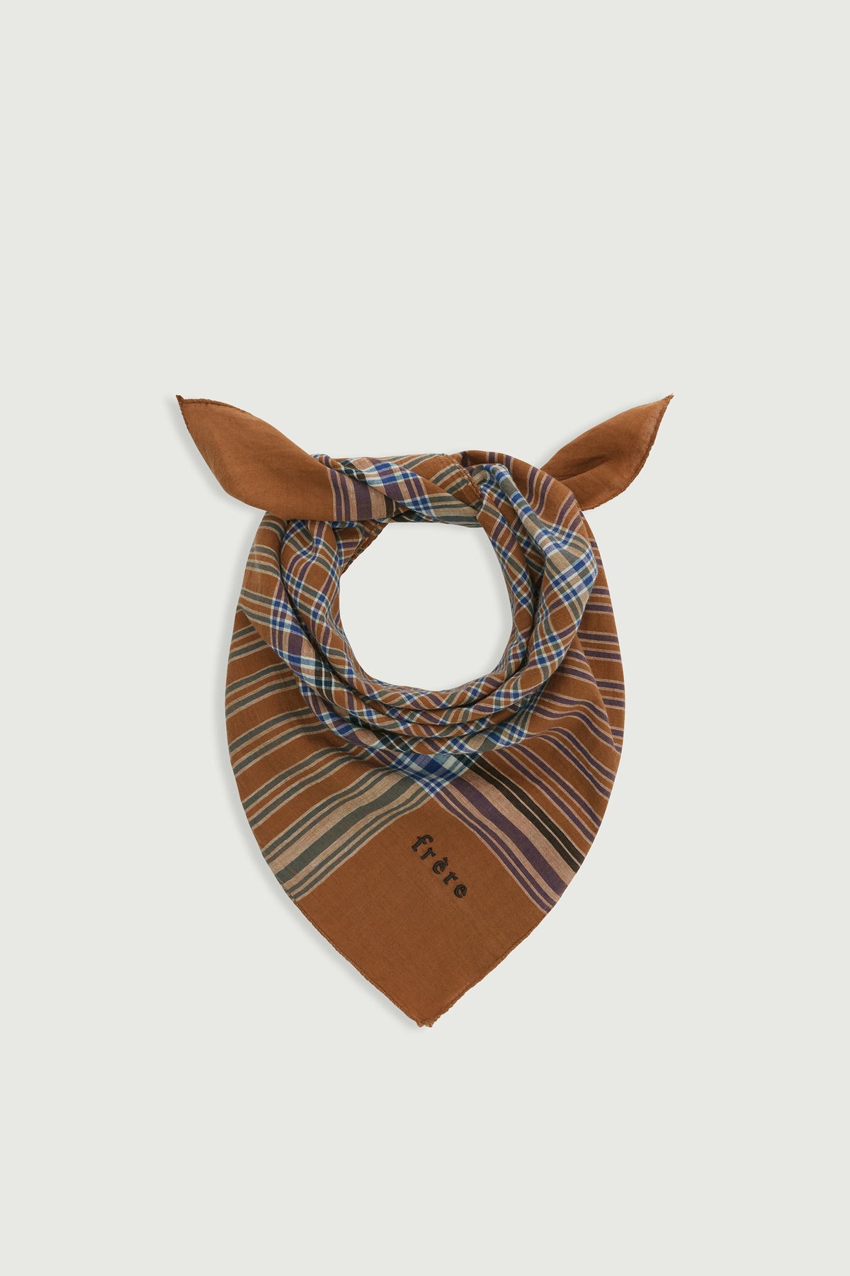 Philibert Scarf - Blue/Brown - Cotton - Men vue 4