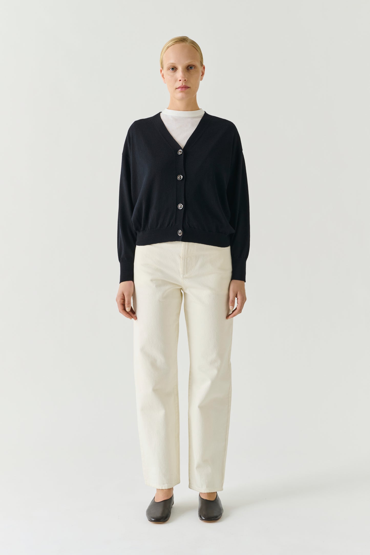 Cardigan Idem - Black - Merino Wool - Women